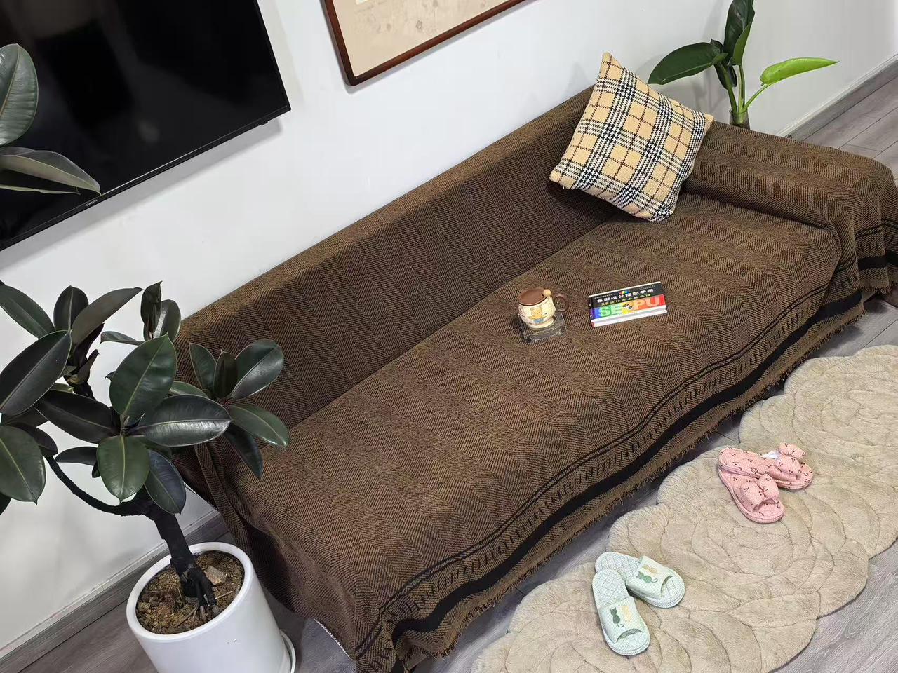 Reversible Chenille Cotton Sofa Covers for 7-Seater Set (3+2+1+1) – Anti-Scratch, Easy-Wash, Non-Slip Fit, Premium Chenille Fabric, Simple Placement for Perfect Alignment