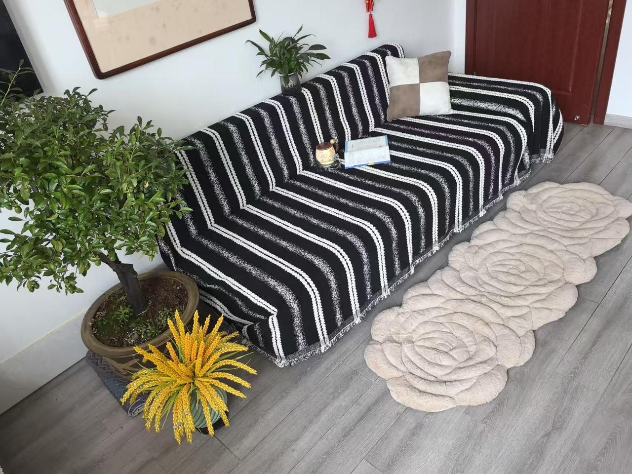 Reversible Chenille Cotton Sofa Covers for 7-Seater Set (3+2+1+1) – Anti-Scratch, Easy-Wash, Non-Slip Fit, Premium Chenille Fabric, Simple Placement for Perfect Alignment