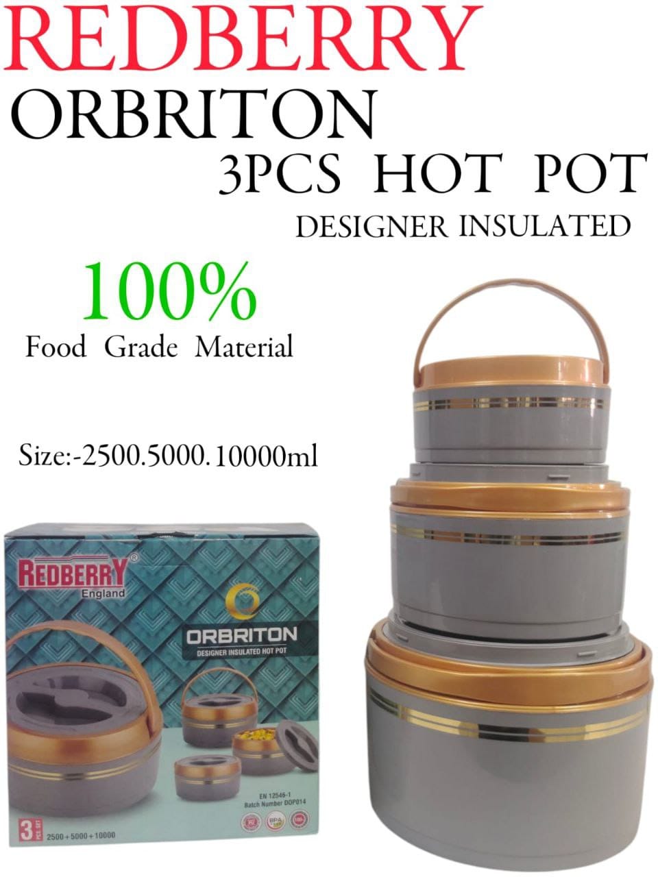 Set of 3pcs Premium range  plastic designer Hotpot...3pcs set big big size