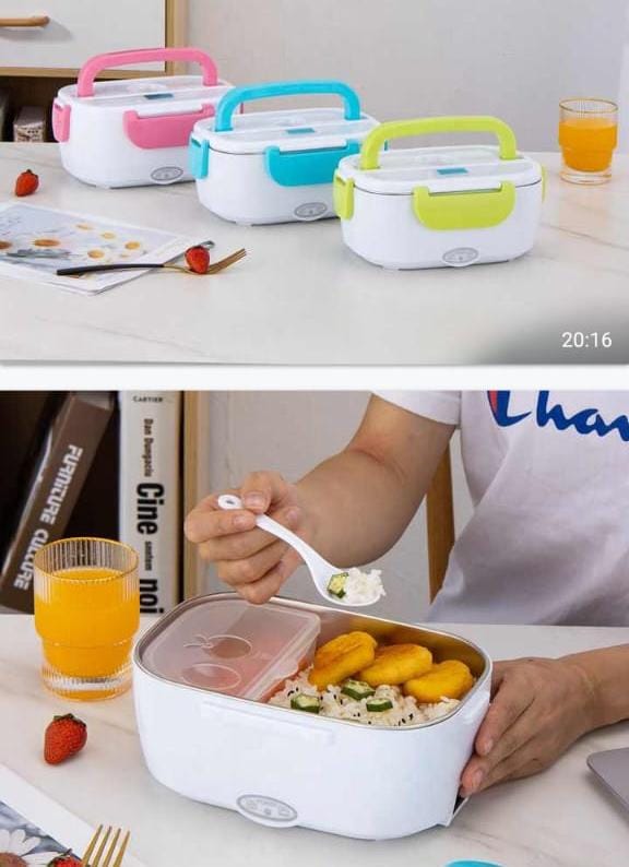 Electric USB portable heating kitchen Lunch box with stainless steel inner part and plastic container inside