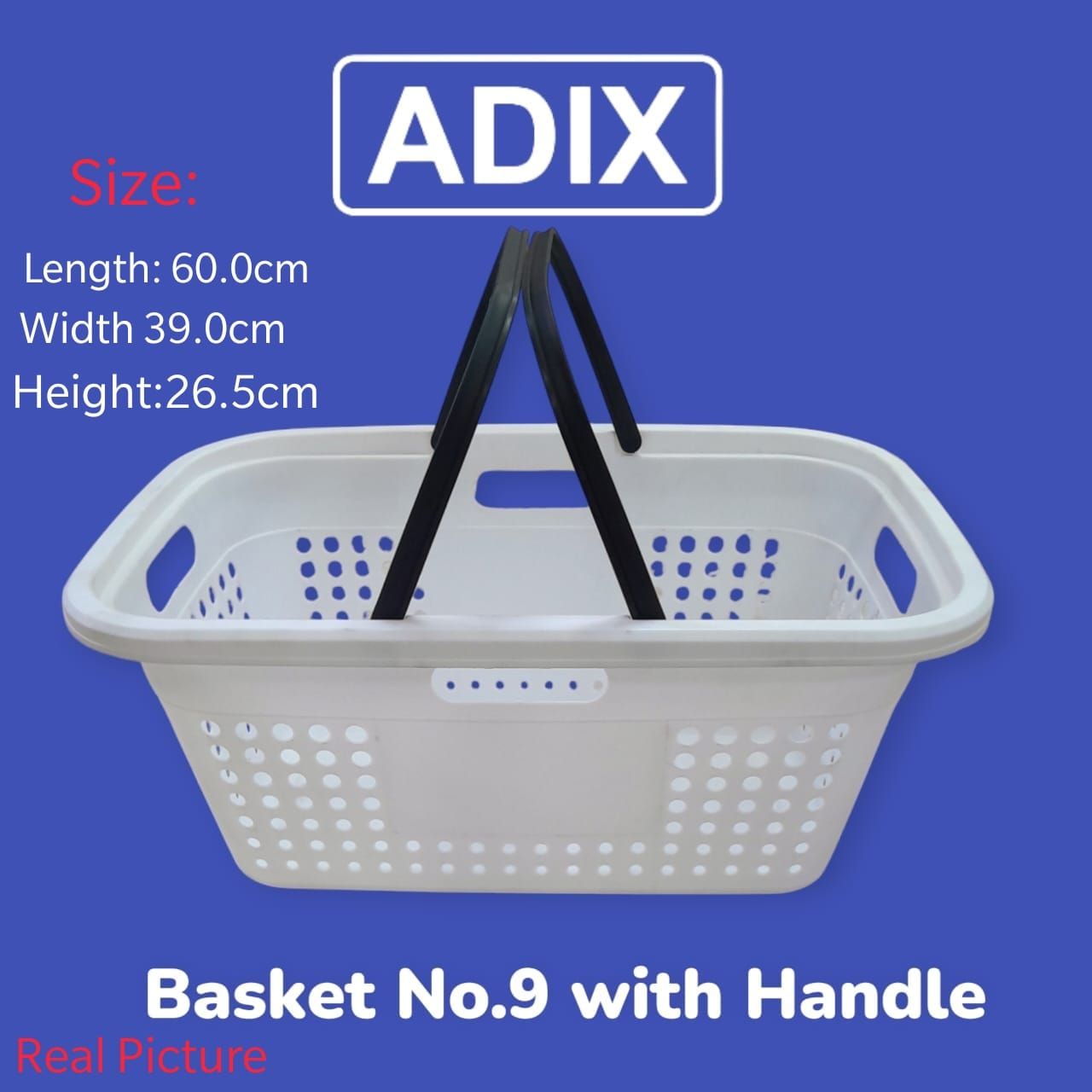 Adix heavy plastic portable Basket with handle...Ideal for carrying or keepig items/goods