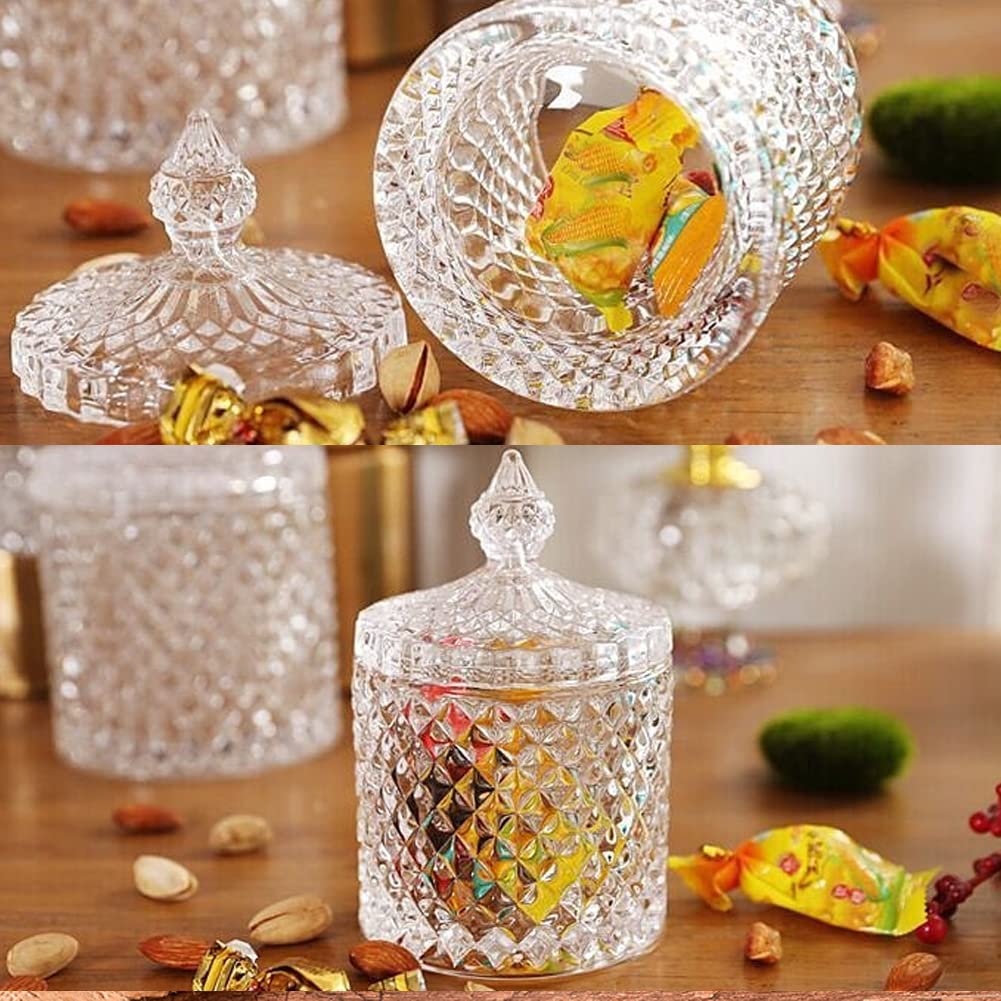 Heavy glass Transparent decorative  Home storage Jar with glass lid...for caddy,cookies,Bufet with capacity of 600mls