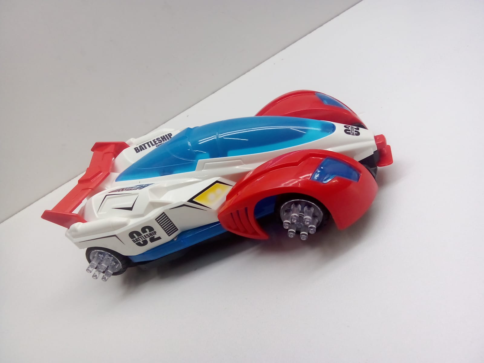 Battery operated Deformation/unique spin lighting toy plane.Auto spin while deforming