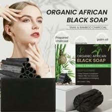 Organic African Black Soap With Snail & Bamboo Charcoal, 120g
