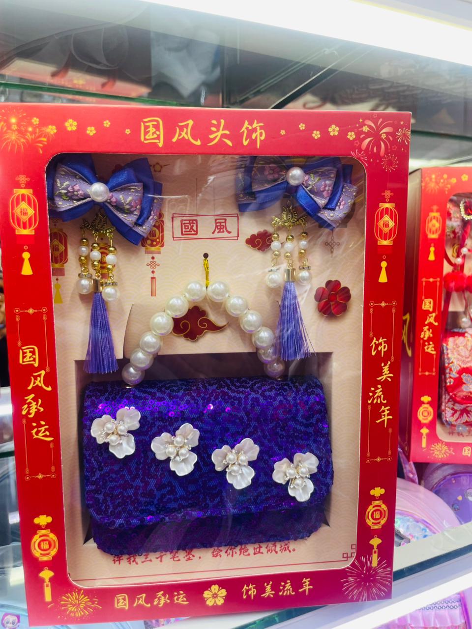 Baby Bags Silicone Bags with matching hair clips For Baby girls,Gift sets for Birthday