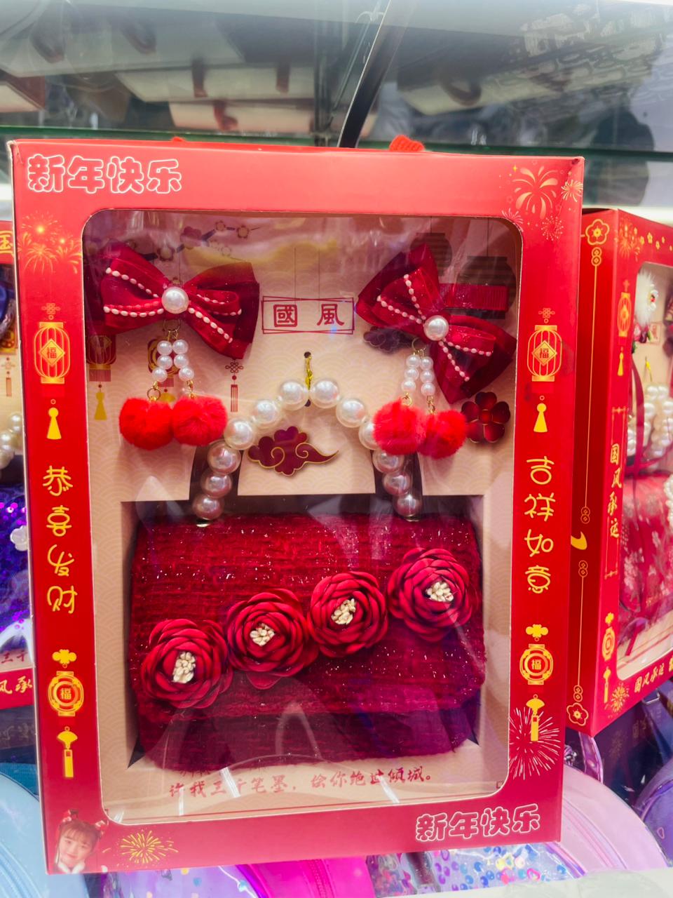 Baby Bags Silicone Bags with matching hair clips For Baby girls,Gift sets for Birthday