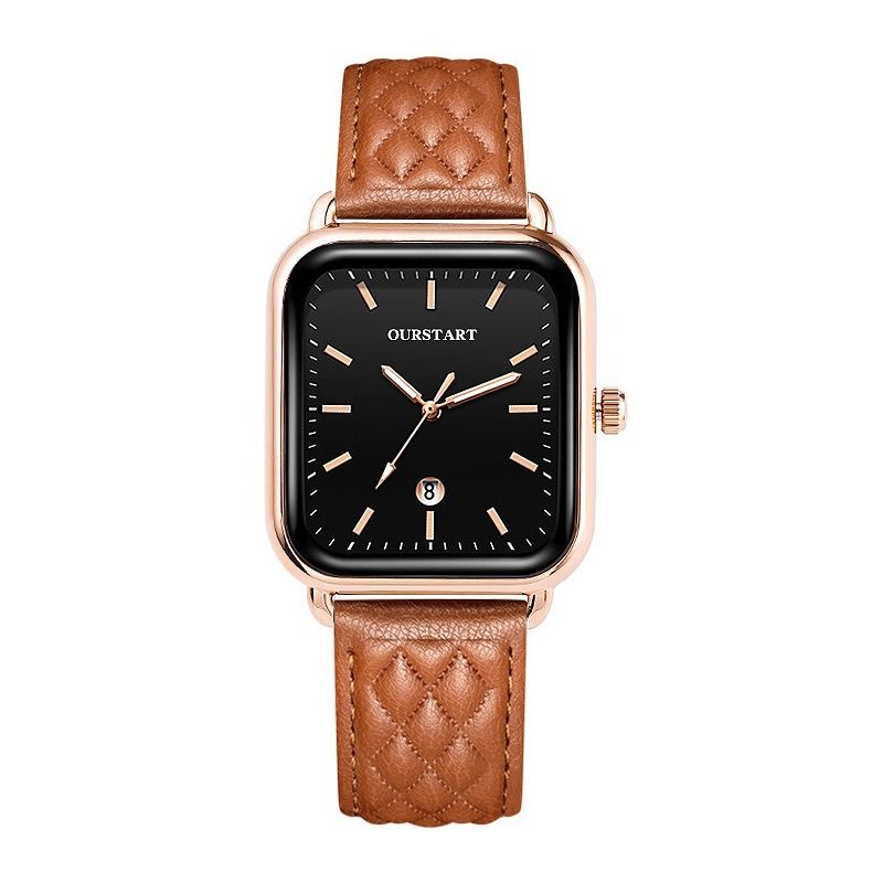 2024 Africa New Korean Women's Watch Casual RetroTiktok Live Diamond Quartz Belt Calendar Women's Watches Leisure Metal Watches + Lovers Girlfriends Wife's Birthday Holiday Gift