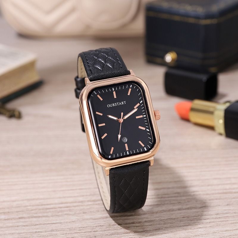 2024 Africa New Korean Women's Watch Casual RetroTiktok Live Diamond Quartz Belt Calendar Women's Watches Leisure Metal Watches + Lovers Girlfriends Wife's Birthday Holiday Gift