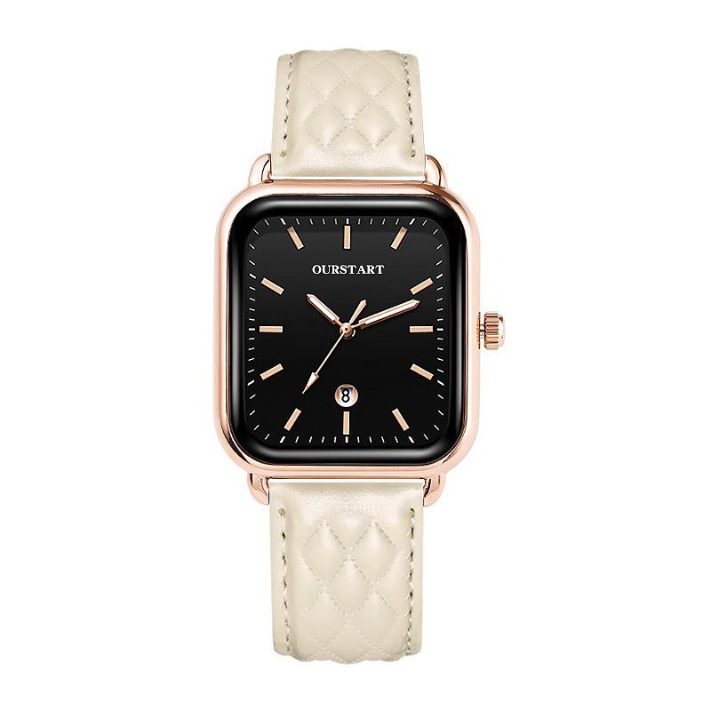 2024 Africa New Korean Women's Watch Casual RetroTiktok Live Diamond Quartz Belt Calendar Women's Watches Leisure Metal Watches + Lovers Girlfriends Wife's Birthday Holiday Gift