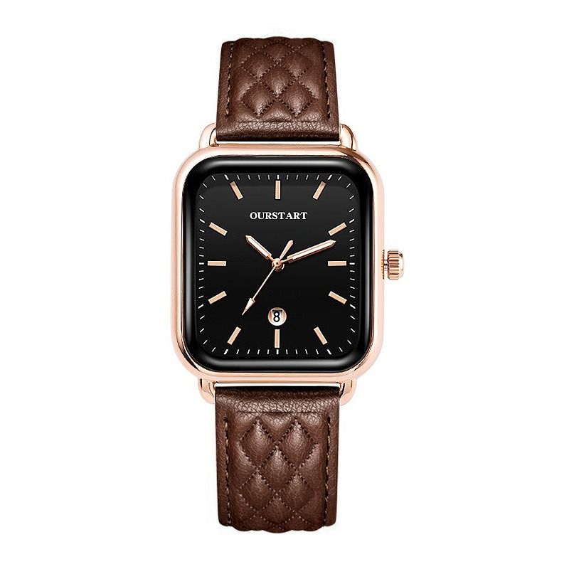 2024 Africa New Korean Women's Watch Casual RetroTiktok Live Diamond Quartz Belt Calendar Women's Watches Leisure Metal Watches + Lovers Girlfriends Wife's Birthday Holiday Gift