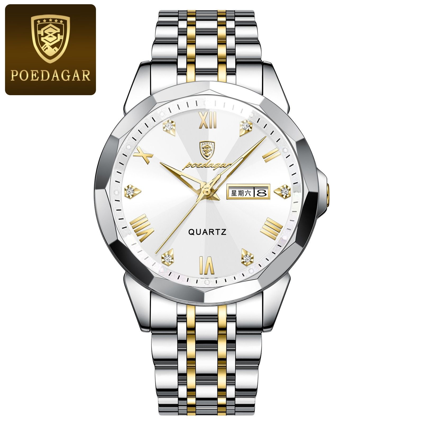 Swiss Brand Genuine Quartz Watch New 30M Waterproof Luminous Men's Fully Automatic Solid Belt Quartz Watch Student Korean Digital Large Dial Fashionable Casual Business Sports Watch Men's Watch