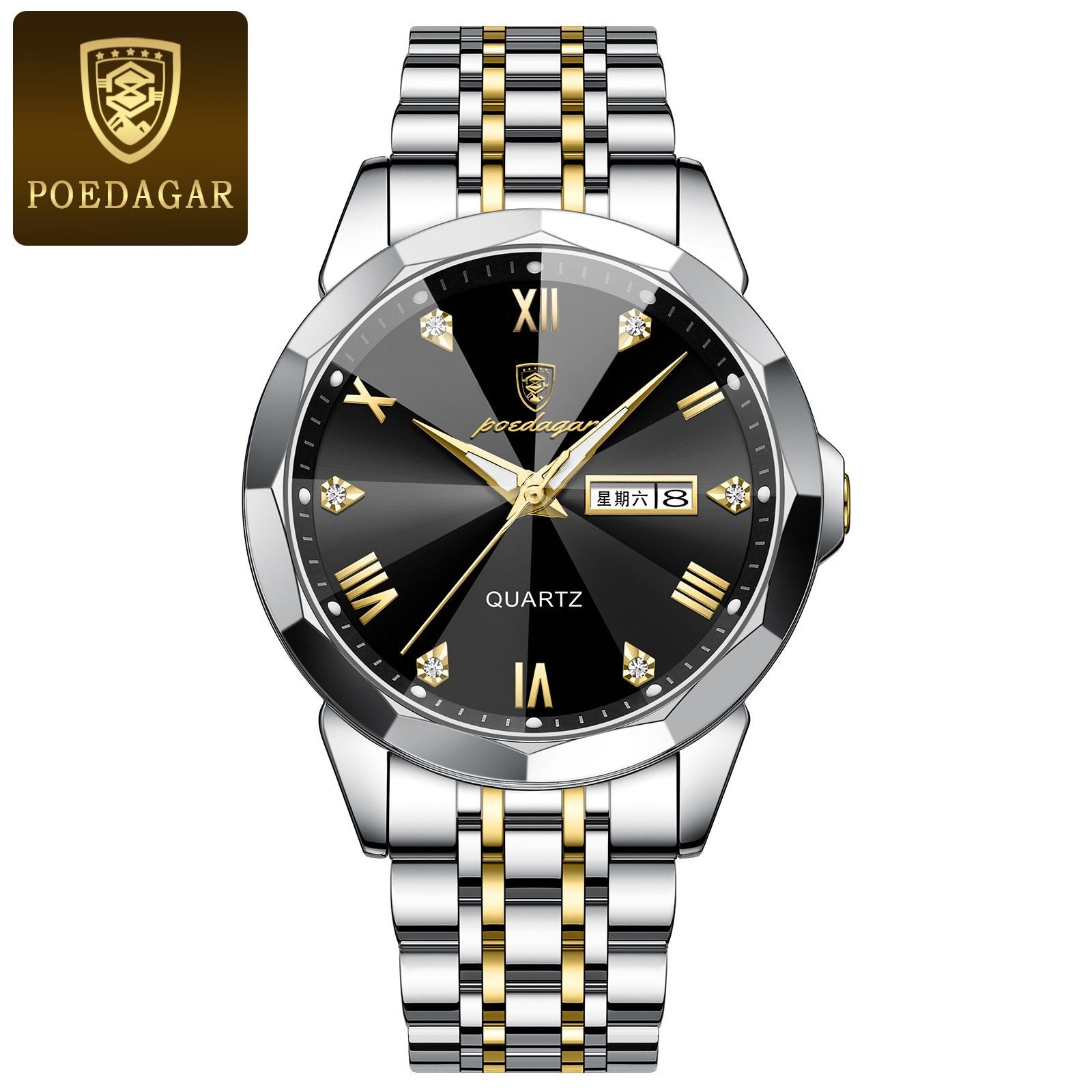 Swiss Brand Genuine Quartz Watch New 30M Waterproof Luminous Men's Fully Automatic Solid Belt Quartz Watch Student Korean Digital Large Dial Fashionable Casual Business Sports Watch Men's Watch
