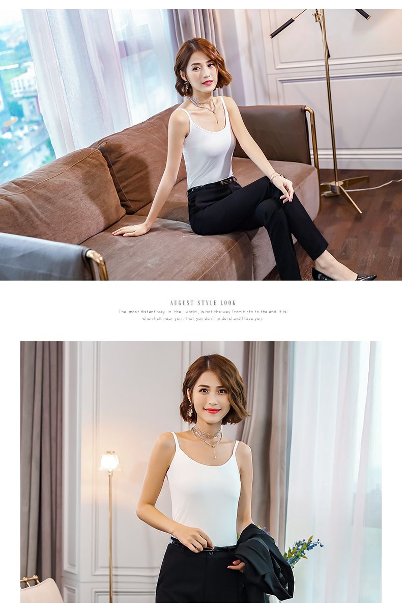 Africa America 2025 Autumn/Winter New Small Suit Halter Waistcoat Temperament Slim Professional Suit Bottoms Women Solid Color Pattern Pop Element Backless High Elasticity Temperament Commuter Style