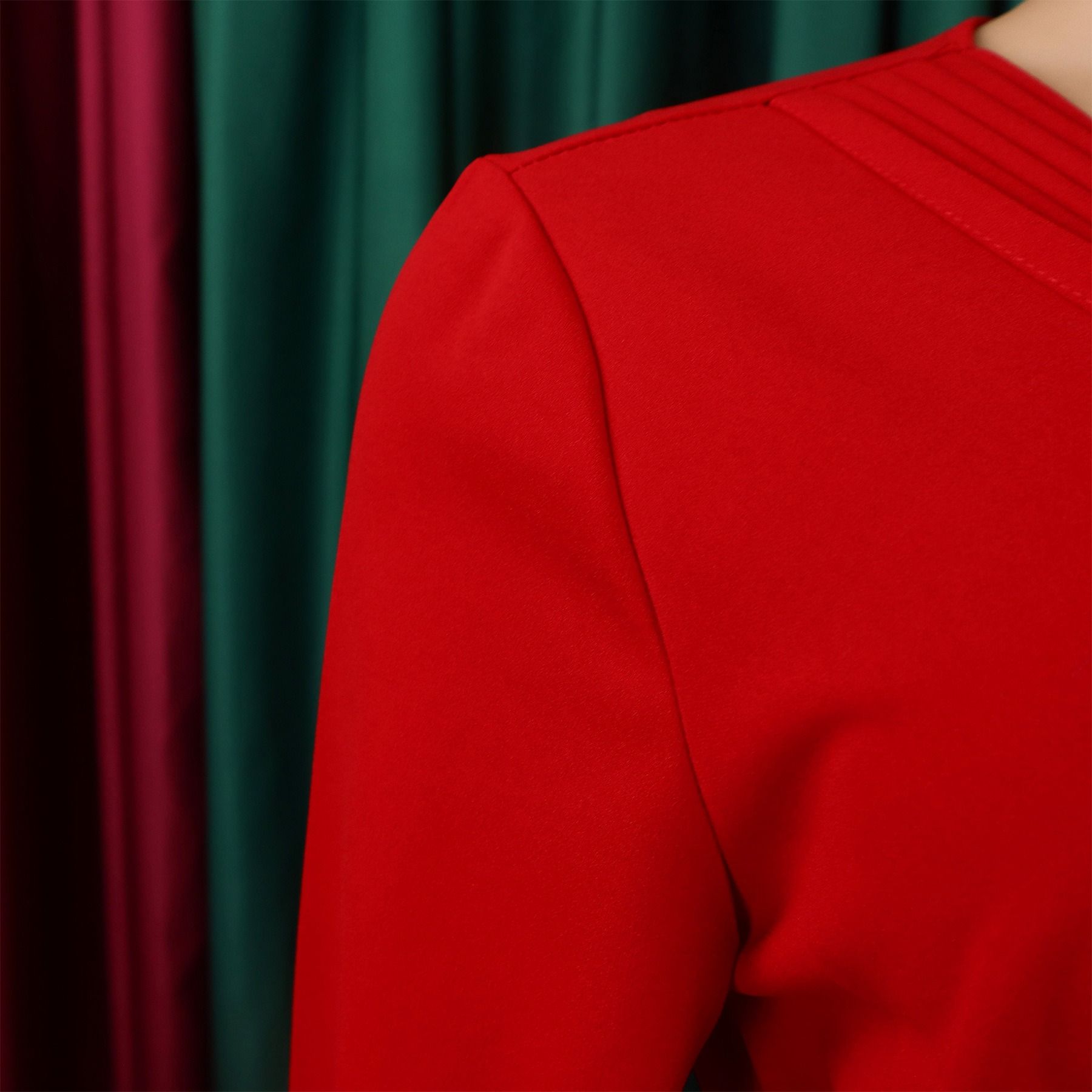 Africa Europe America D497 Belt Summer Autumn 2025 New Women's Trumpet Sleeve Solid Color Plus-size Dress Popular Lanyard/belt Elements
Temperament Commuting Style