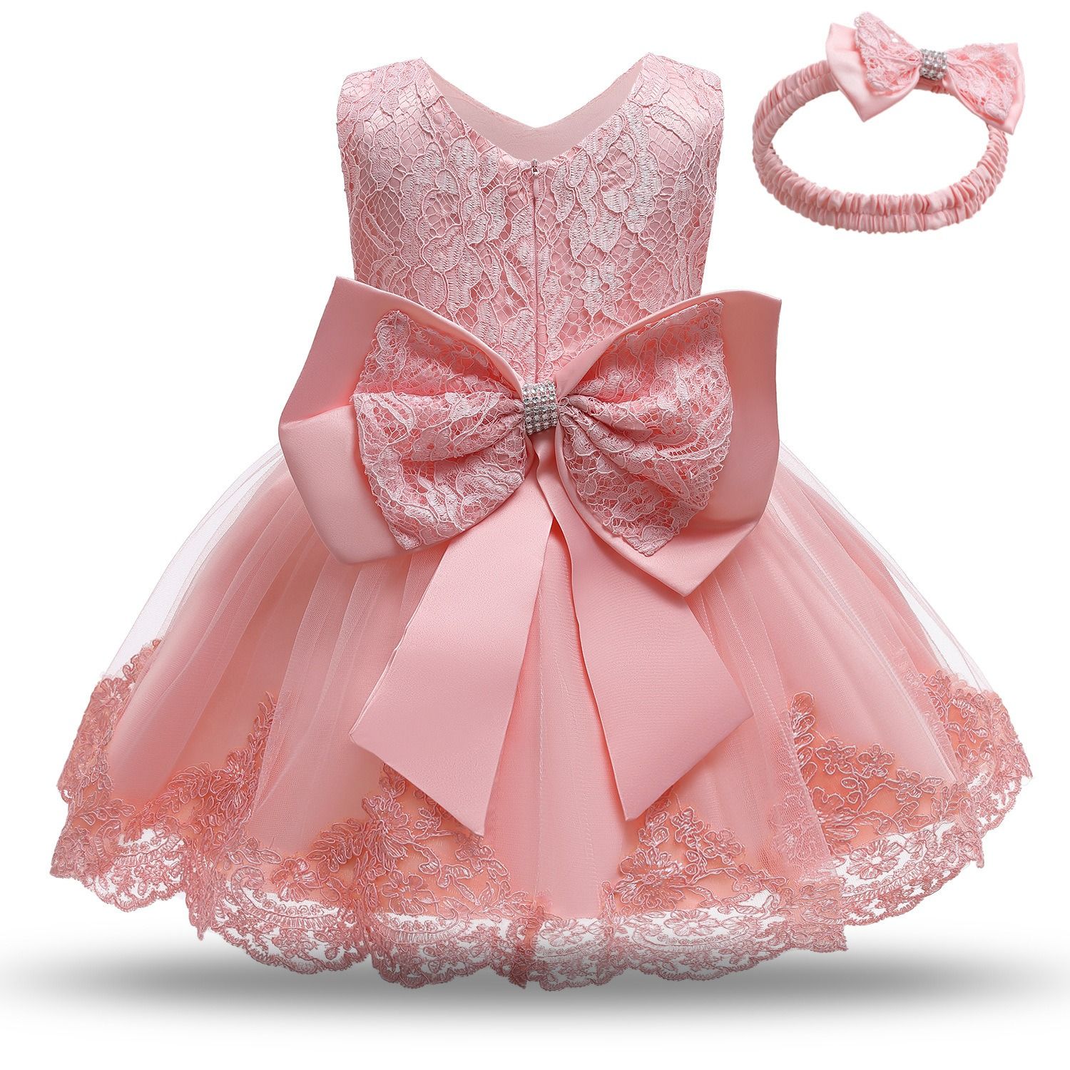 Baby Princess Dress Baby one year dress Bow pompadour dress Baby lace dress Amazon