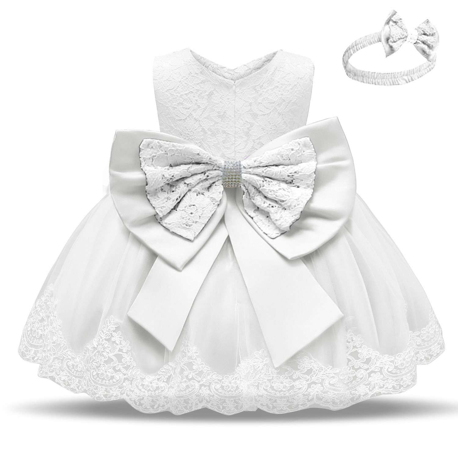 Baby Princess Dress Baby one year dress Bow pompadour dress Baby lace dress Amazon