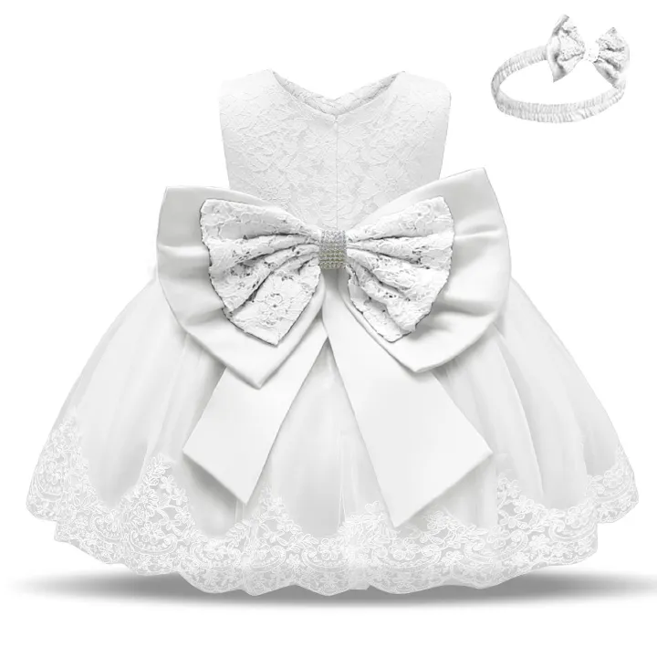 Baby Princess Dress Baby one year dress Bow pompadour dress Baby lace dress Amazon