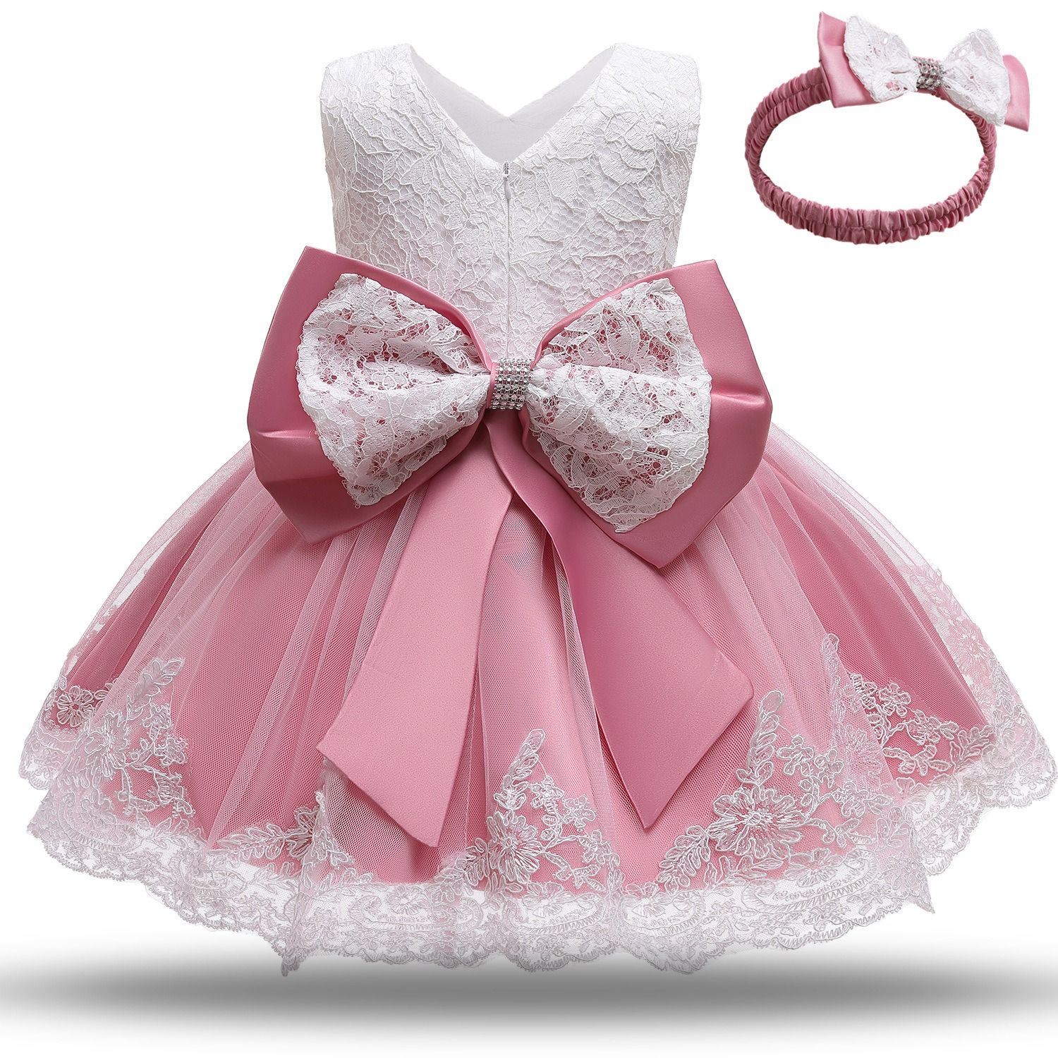 Baby Princess Dress Baby one year dress Bow pompadour dress Baby lace dress Amazon