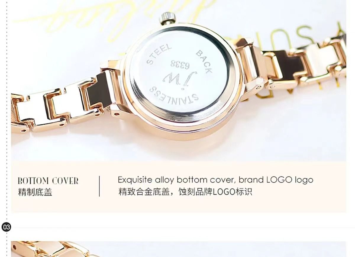 Africa New Fashion Style Women's Watch Students Small Dial 2025 Korean Version Temperament Simple Electronic Quart  Watch White Chrome-plated Case Bright Beautiful Refined Aloy Strap Comfortable Fit