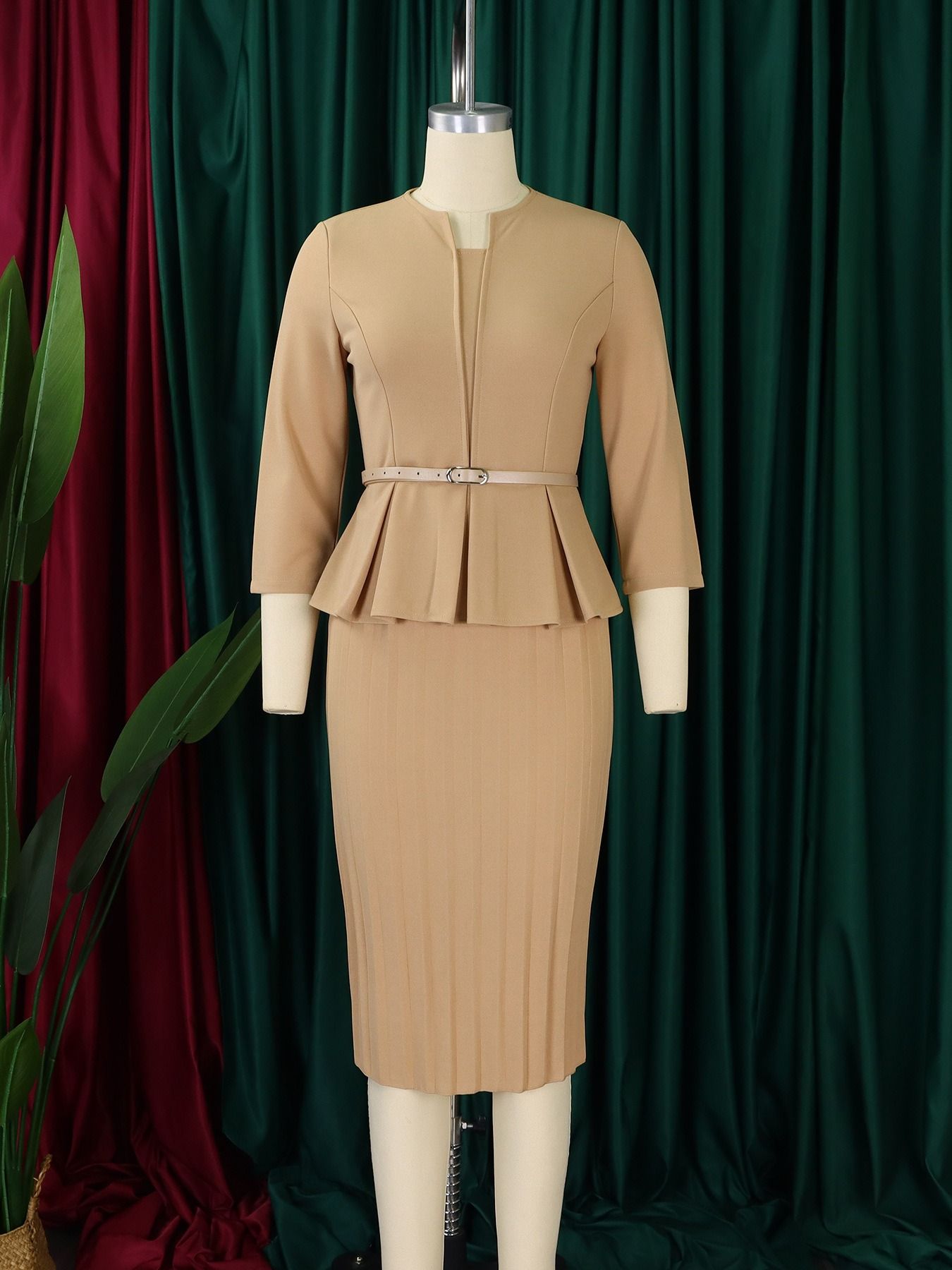 Spring & Autumn 2025 Africa Europe America New D3255 Women's V- neck Ruffled High Waist Slimming OL Commuter Pencil Skirt Dress
Yarn-dyed Craft Temperament Elegant Style