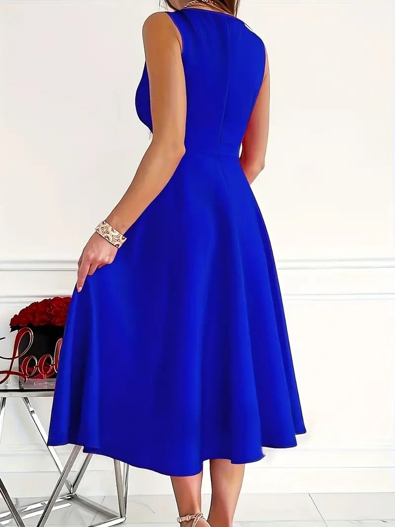 2025 New Spring/Summer Collection Africa Europe America Evening Dress Sleeveless Elegant Fashionable Evening Gown Solid Color Pattern Patchwork Technique Elegant Temperament Style