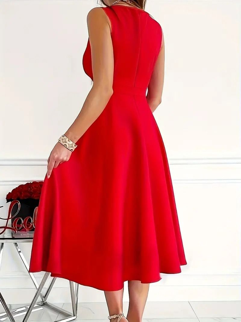 2025 New Spring/Summer Collection Africa Europe America Evening Dress Sleeveless Elegant Fashionable Evening Gown Solid Color Pattern Patchwork Technique Elegant Temperament Style