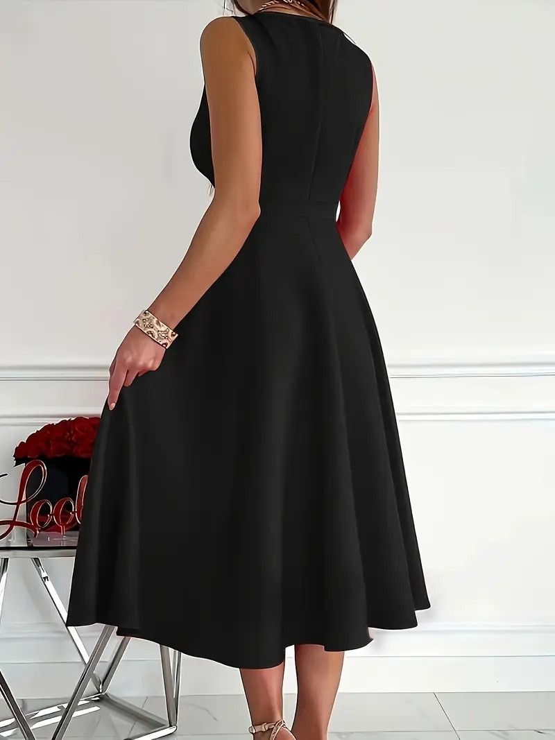 2025 New Spring/Summer Collection Africa Europe America Evening Dress Sleeveless Elegant Fashionable Evening Gown Solid Color Pattern Patchwork Technique Elegant Temperament Style