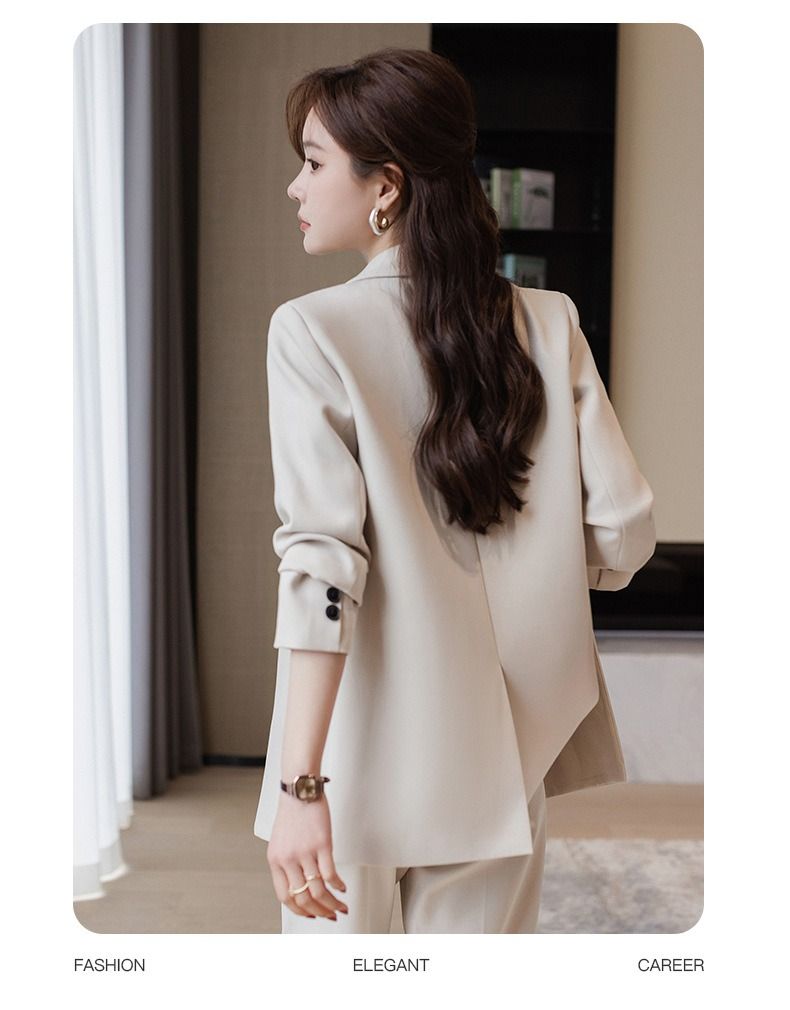 2025 African-European Spring-autumn New Professional Suit Set Women High-end Professional Attire Formal Wear Fashionable Casual Work Clothes comfortable Breathable Long-sleeved Design Simple Elegant