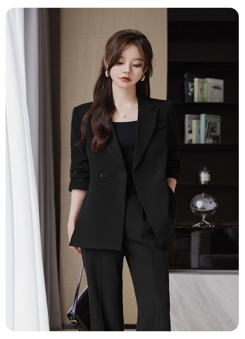 2025 African-European Spring-autumn New Professional Suit Set Women High-end Professional Attire Formal Wear Fashionable Casual Work Clothes comfortable Breathable Long-sleeved Design Simple Elegant