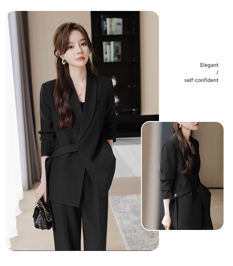 2025 African-European Spring-autumn New Professional Suit Set Women High-end Professional Attire Formal Wear Fashionable Casual Work Clothes comfortable Breathable Long-sleeved Design Simple Elegant