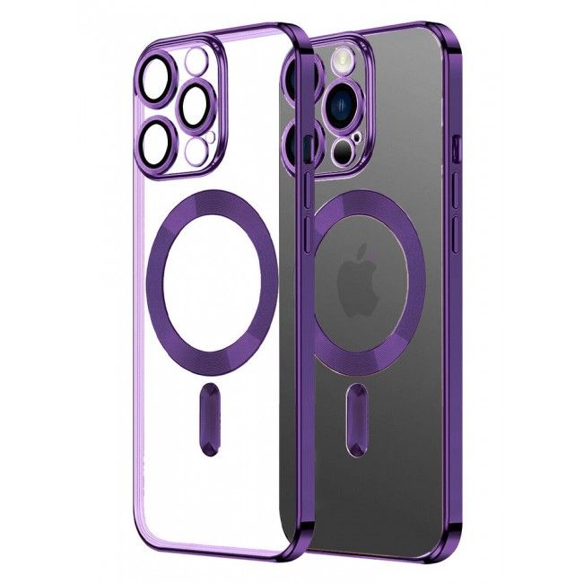 Luxury Slim Plating TPU Bumper Drop Protective Magnetic Phone Case Cover Compatible with Magsafe for iPhone 15 Series, 14 Series, 13 Series, 12 Series, 11 Series