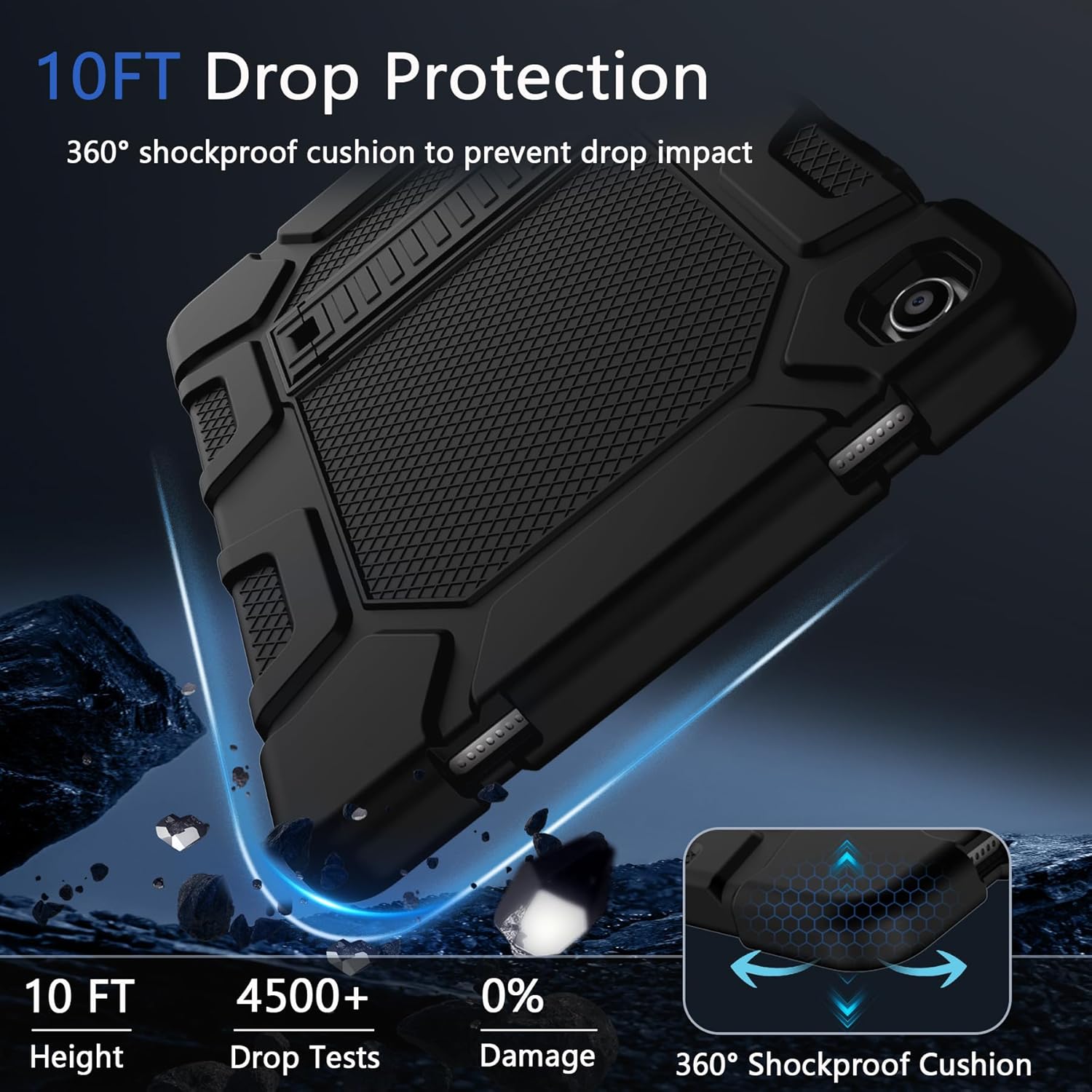 3 in 1 Hybrid Heavy Duty Rugged Kickstand Shockproof Anti-Scratch Protective Case for Samsung Galaxy Tab A9+ 11" 2023