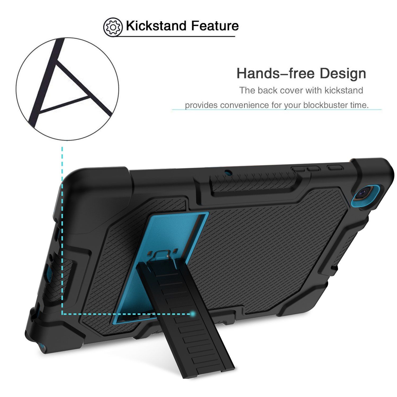 3 in 1 Hybrid Heavy Duty Rugged Kickstand Shockproof Anti-Scratch Protective Case for Samsung Galaxy Tab A7 10.4 2020/2022
