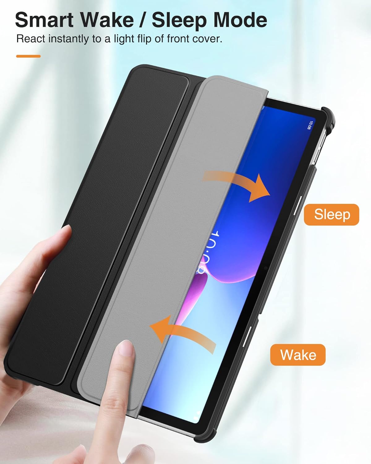 Smart Case Slim Folio Tri-fold Stand Protective Cover Case for Samsung Tab S7+ 12.4" 2020/Tab S8+ 12.4" 2022/ Tab S7 FE 12.4 2021