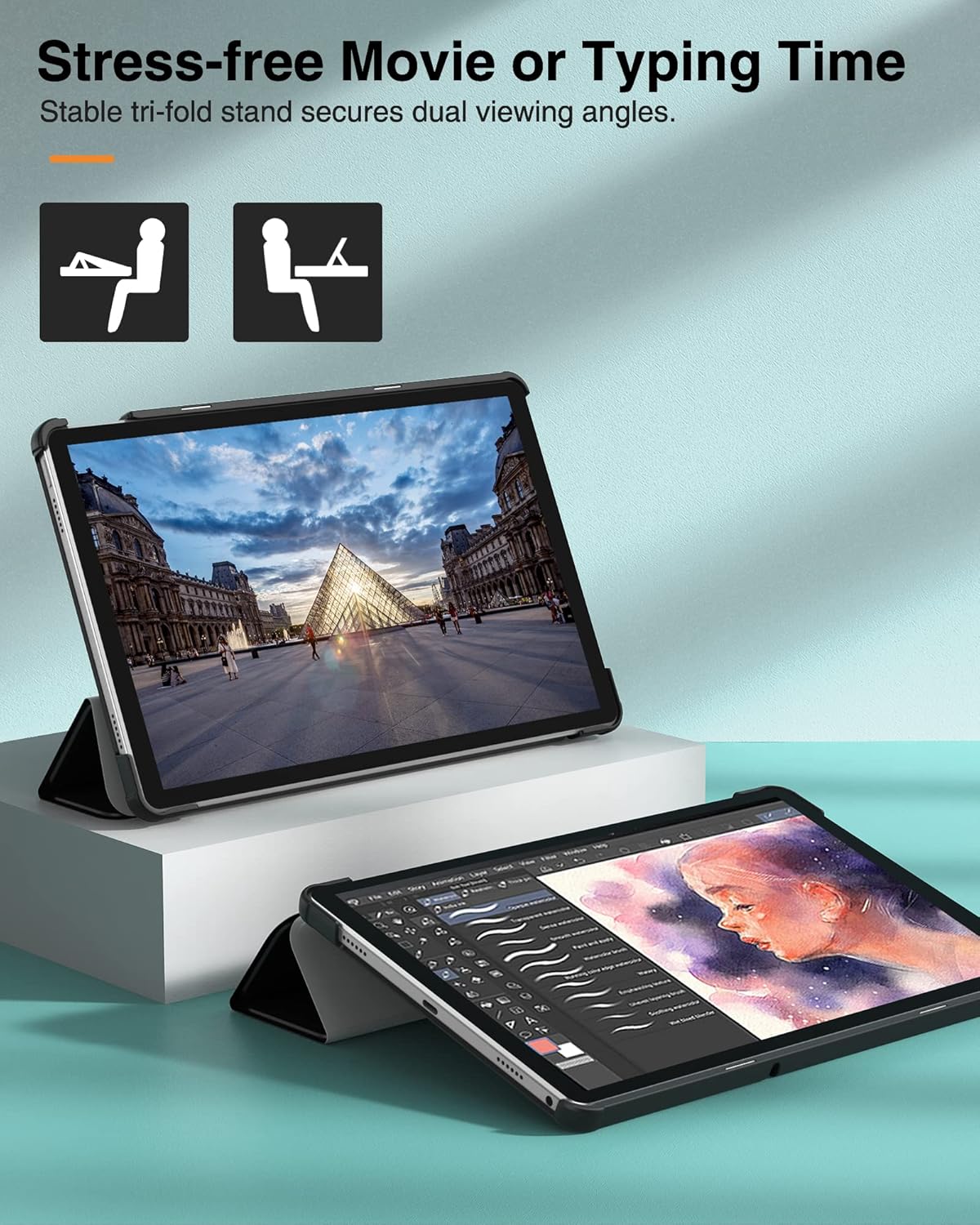 Smart Case Slim Folio Tri-fold Stand Protective Cover Case for Samsung Tab S7 11" 2020/Tab S8 11" 2022