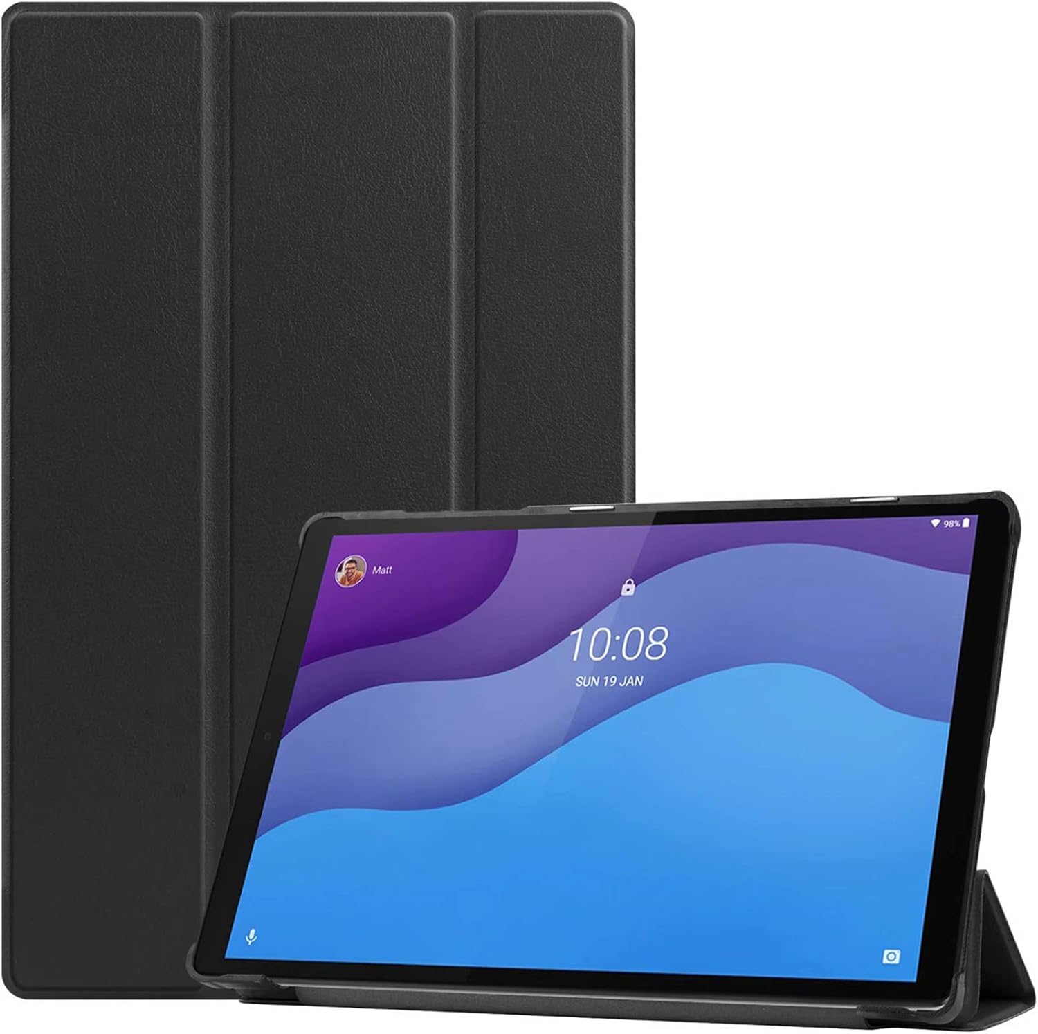 Smart Case Slim Folio Tri-fold Stand Protective Cover Case for Lenovo M10 Plus (2nd Gen)/Tab M10 FHD Plus (2nd Gen)-TB-X606X, TB-X606V, TB-X606F