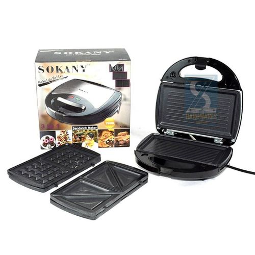 sokany 3 in 1 sandwich maker with Sandwich Toaster,grill/Panini Maker & Waffle Maker