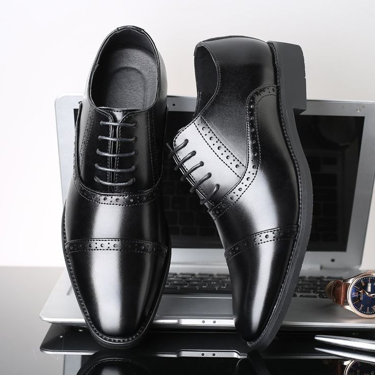 New Men's Business Dress Shoes Official Shoes Men pure Leather Shoes Breathable Dress Shoes Pointed Toe Formal Shoes Hot Fashion Wedding pure Leather Man Pointed Boy Formal Office Shoe Dad