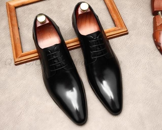 Moroccan leather mens business Dress Shoes Official Shoes Men pure Leather Shoes Breathable Dress Shoes Pointed Toe Formal Shoes Hot Fashion Wedding pure Leather Man Pointed Boy Formal Office Shoe Dad
