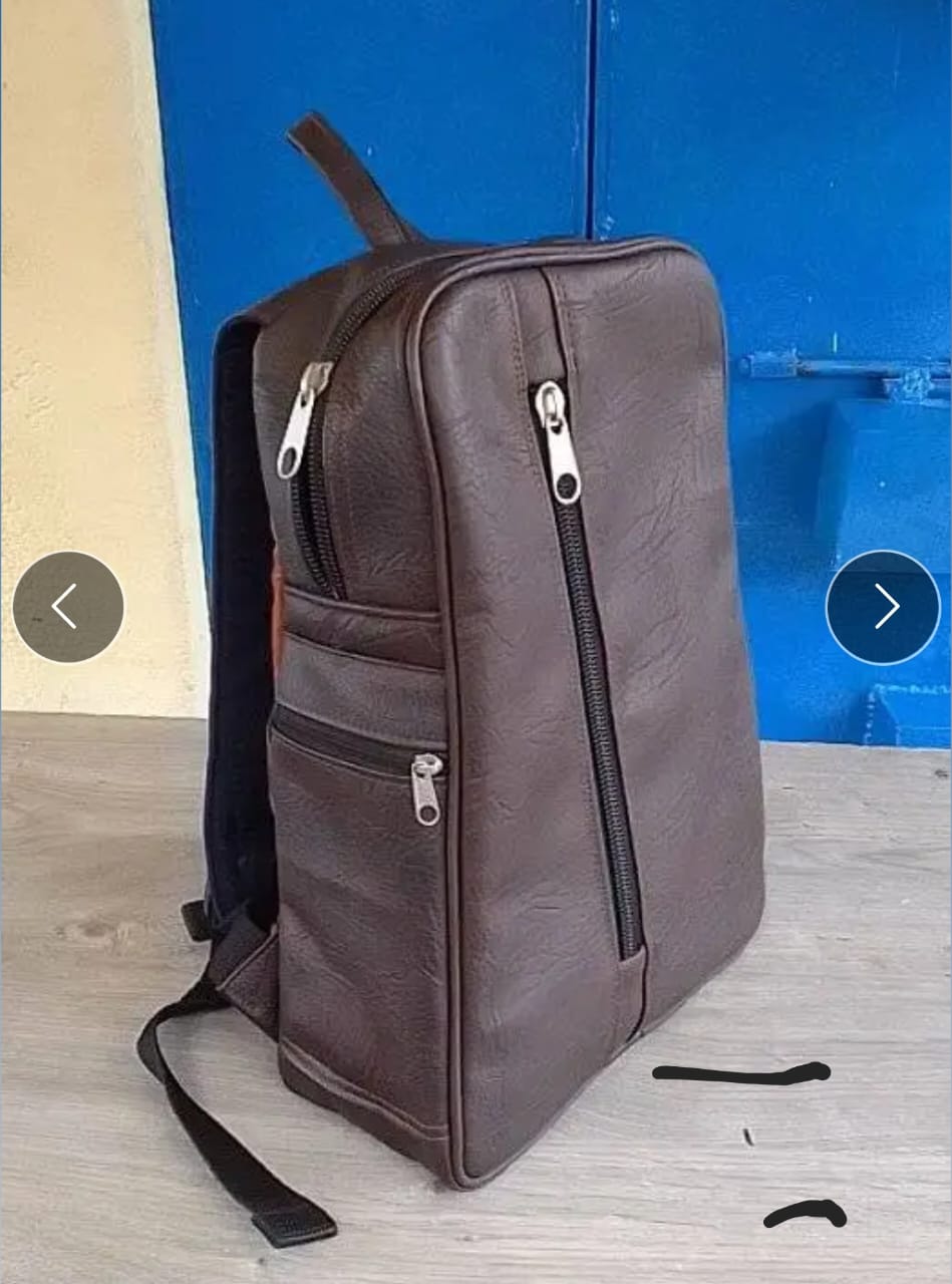 Genuine leather strong inner lining back pack or laptop bag for school or work for both men and women