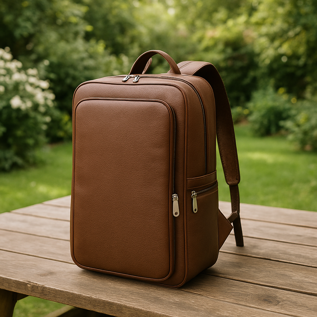 Genuine leather strong inner lining back pack or laptop bag for school or work for both men and women