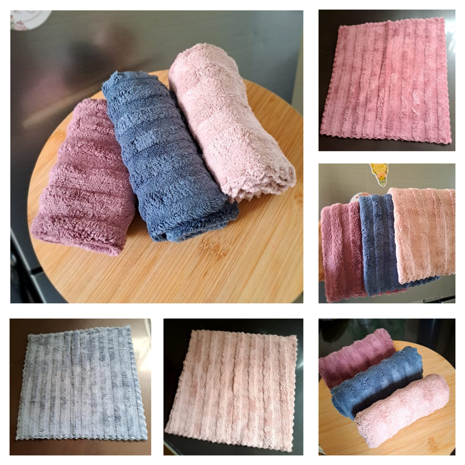🎊🎊3PC  soft heavy microfiber Kitchen Cloth set. Made up of Recycled Cotton. Help save the environment by significantly reducing the waste of water and dyes during manufacturing.