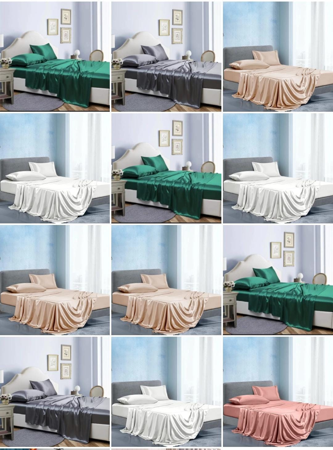 King size-Luxury Silky soft Mulberry Fitted Bedsheets
▪️Premium Moisture Wicking bedsheet
▪️Extremely Breathable
▪️Anti static
✔️ 1 flat silk bedsheet
✔️1 Fitted Silk bedsheet
✔️4 Pillow cases
