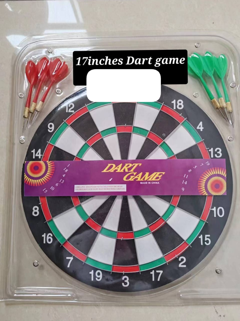 Bring fun and excitement to your home with this classic 17-inch Dart Board Game!. Comes with strong, sharp-tipped darts for accurate throws
