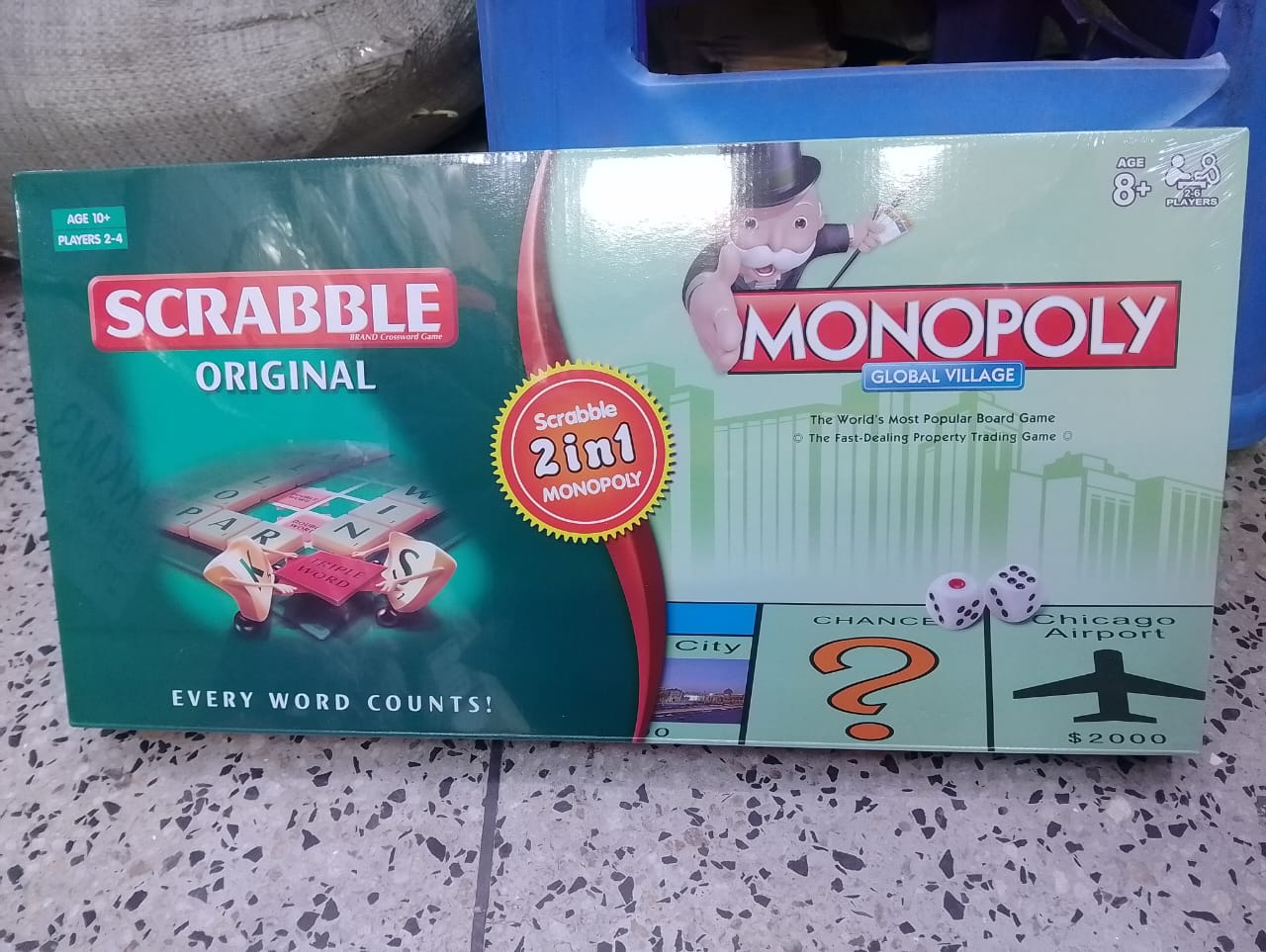 2in 1 monopoly and Scrabble game. It's a richly rewarding, yet simple game. ideal for the excitement of a head to head challenge or to relax with family and friends.SCRABBLE is fascinating, mind sharp