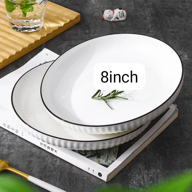 Japanese '8' Big Dinner Plates 6pcs.  Buy this very beautiful and luxurious dinner set and you will enjoy your meal. This set is very durabale provided you handle with care.