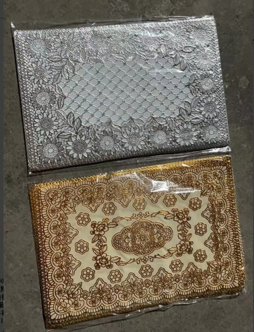 CRAZY OFFERS!!! 6pcs Table Mat.Elegant Decorative Table Mats! Designed with intricate floral patterns in stunning silver and gold finishes, these mats bring a touch of sophistication to any table set.