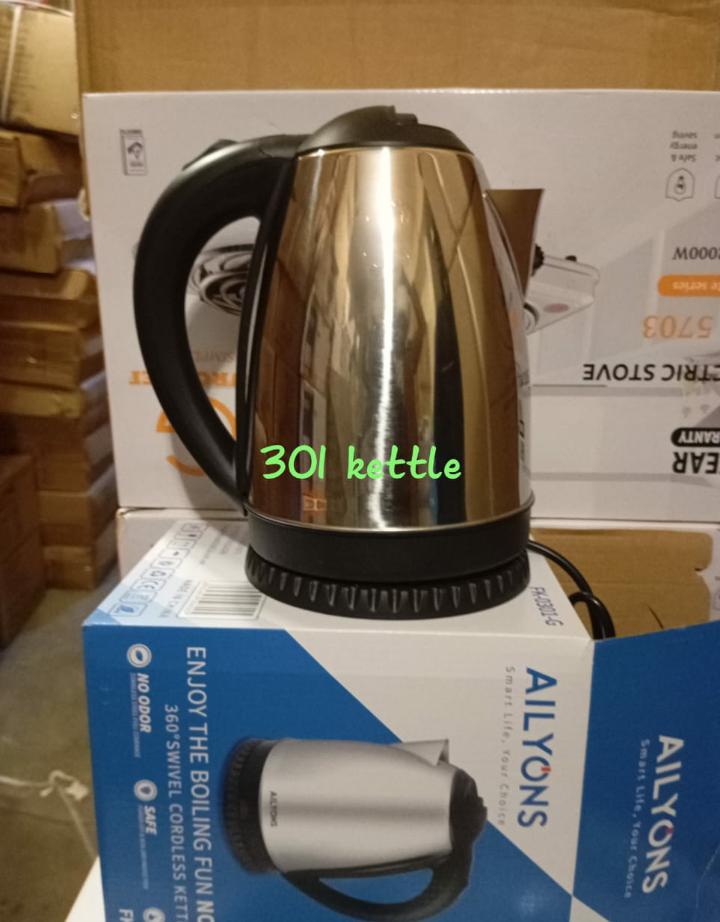 AMAZING OFFER!! AILYONS FK-0301 Stainless Steel 1.8L Electric Kettle-Black. It comes in a Stainless steel design for Hot Water. Easy to clean and maintain with its easy-to-use design, it is efficient.