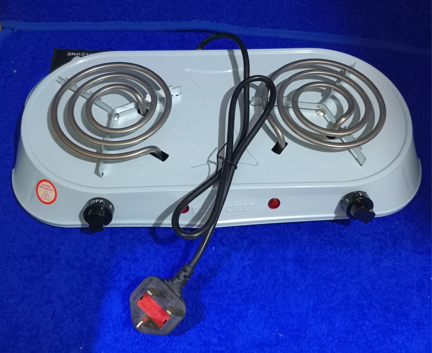 UNBEATABLE OFFER!!Double Coil Modern Eurochef Electric Hotplate -Cooker/Table Burner.Small and compact, perfect for travel, outdoor cooking, or office use.Features a power indicator.