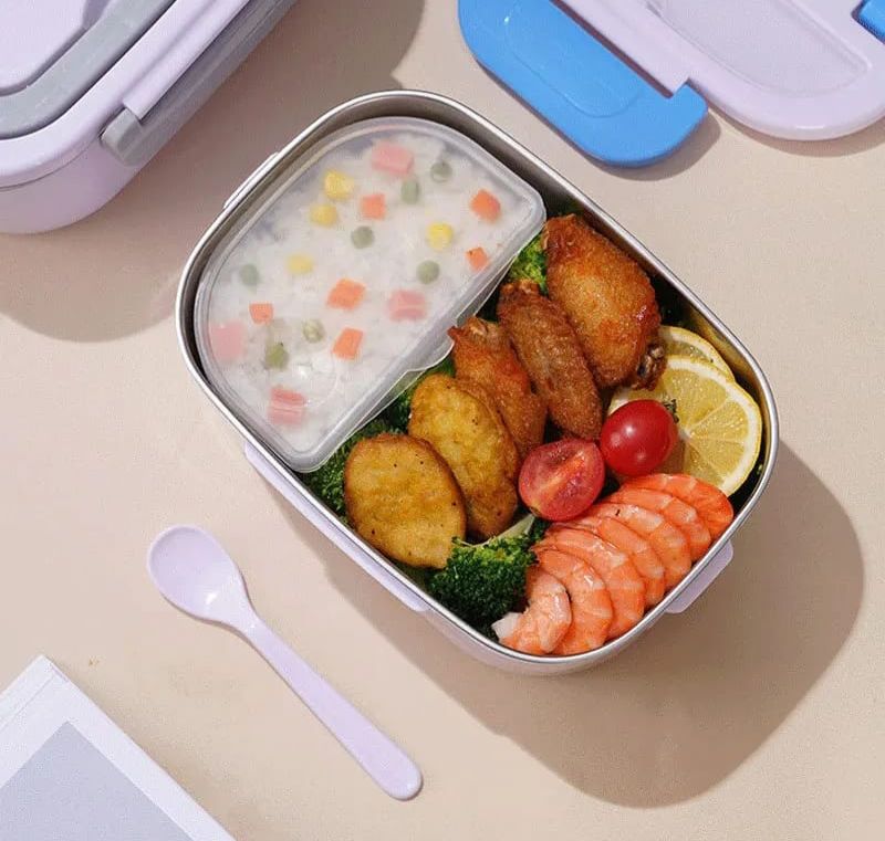 CLEARANCE SALE!! Electric Portable Heat Lunch Box Food Warmer With Partition.Worry no more about enjoying that home cooked meal while in the office or workplace &  there is no place to warm your LUNCH